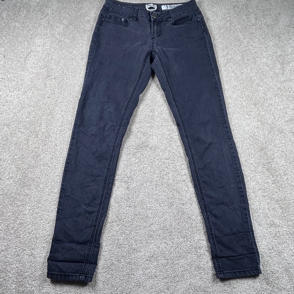 Indigo Rein Forever Womens Skinny Jeans Size 5 Faded Black Stretch Denim Pants
